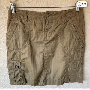 Anthropologie Khaki Cargo Mini Skirt